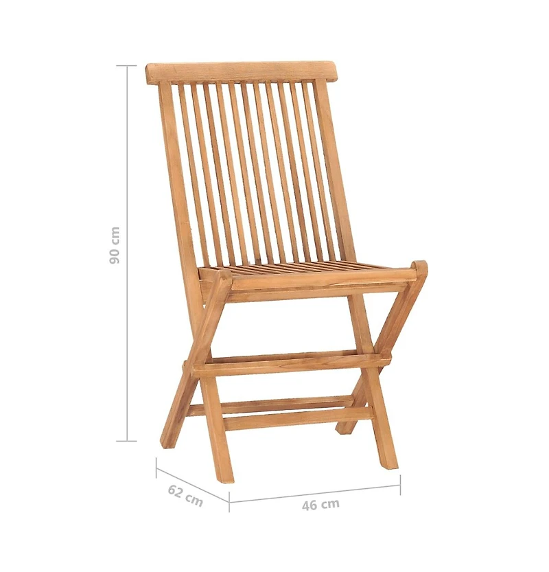 3 Piece Folding Patio Dining Set Solid Teak Wood