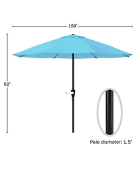 Pure Garden 9-Foot Patio Umbrella, Brilliant Blue