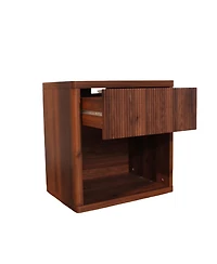 Cesicia Mdf Mid Century Nightstand with Drawer, Fluted Bed Side Table End for Bedroom Living Room Sofa Couch