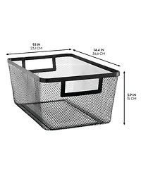 mDesign Metal Mesh Pantry Basket with Handles - Set of 2