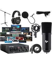 LyxPro AudioBox 96 Usb 2.0 Recording Studio Bundle – Interface, Condenser Mic, Headphones, Stand & Studio One