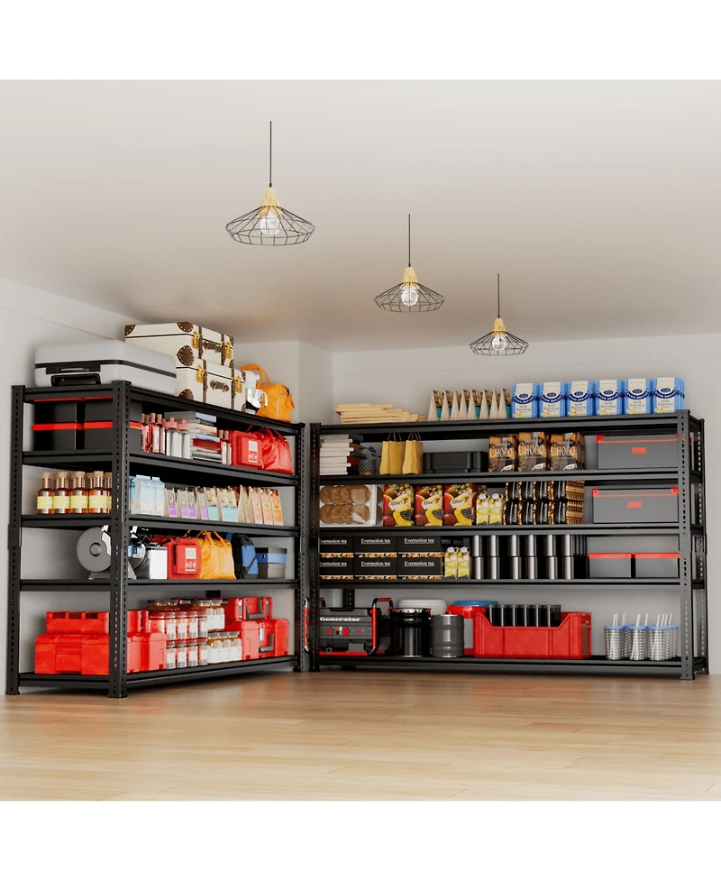 Lovmor 5-Tier 60 in W x 78 in H x 24 in D Adjustable Solid Plate Heavy Duty Metal Shelving Unit