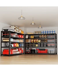 Lovmor 5-Tier 60 in W x 78 in H x 24 in D Adjustable Solid Plate Heavy Duty Metal Shelving Unit