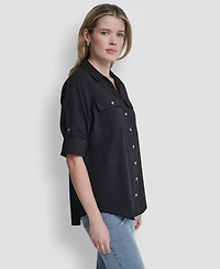 Dkny Women's Collared Neck Shirt
