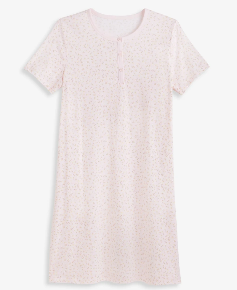 Charter Club Women's Cotton Essential Short-Sleeve Henley Sleepshirt, Macy's Exclusive