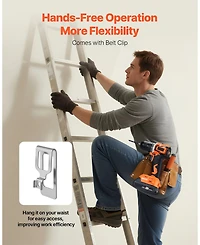 Mecale Cordless Drill Driver Kit, 1/2" Metal Chuck, Brushless Motor, Dual-Speed Variable, Battery & Charger, Tool Box Included