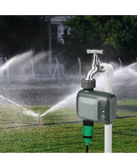 Mecale WiFi Sprinkler Timer, Single Outlet Smart Hose Faucet Timer with Brass Inlet, 2.4GHz WiFi/Bluetooth App Control, IPX6