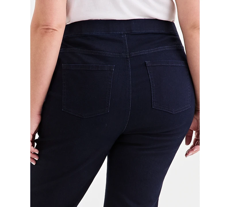 Style & Co Plus Mid-Rise Pull On Straight-Leg Jeans, Macy's Exclusive