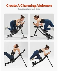Mecale Dual-Track Ab Workout Machine, Foldable Adjustable Ab & Core Trainer, 440 lb Weight Capacity, Home Gym Ab Cruncher