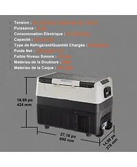 Mecale 37QT/35L Dual Zone Car Refrigerator Freezer, -4°F to 50°F, 12/24V Dc & 100-240V Ac, Portable Compressor Cooler