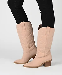 Journee Collection Women's Chantry Mid Shaft Western Boots