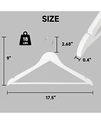 BP4U -Pack Premium Wooden Suit Hangers with Non-Slip Pant Bar, Heavy Duty Solid Wood Coat for Jackets, Shirts, Dresses