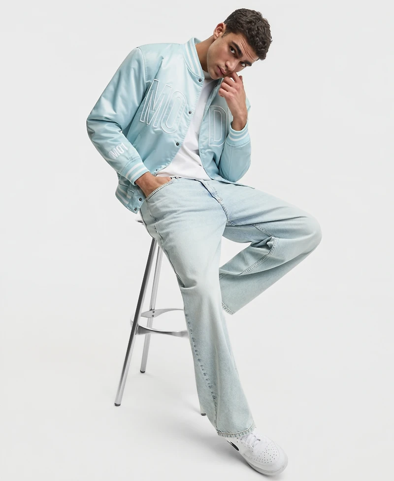 Mode of One Men's Relaxed-Fit Logo Bomber Jacket, Macy's Exclusive