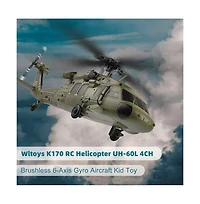 Bruce & Shark Uh-60L Black Hawk Rc Helicopter, 2.4G 4-Channel with Brushless Motor & 6-Axis Auto Hover