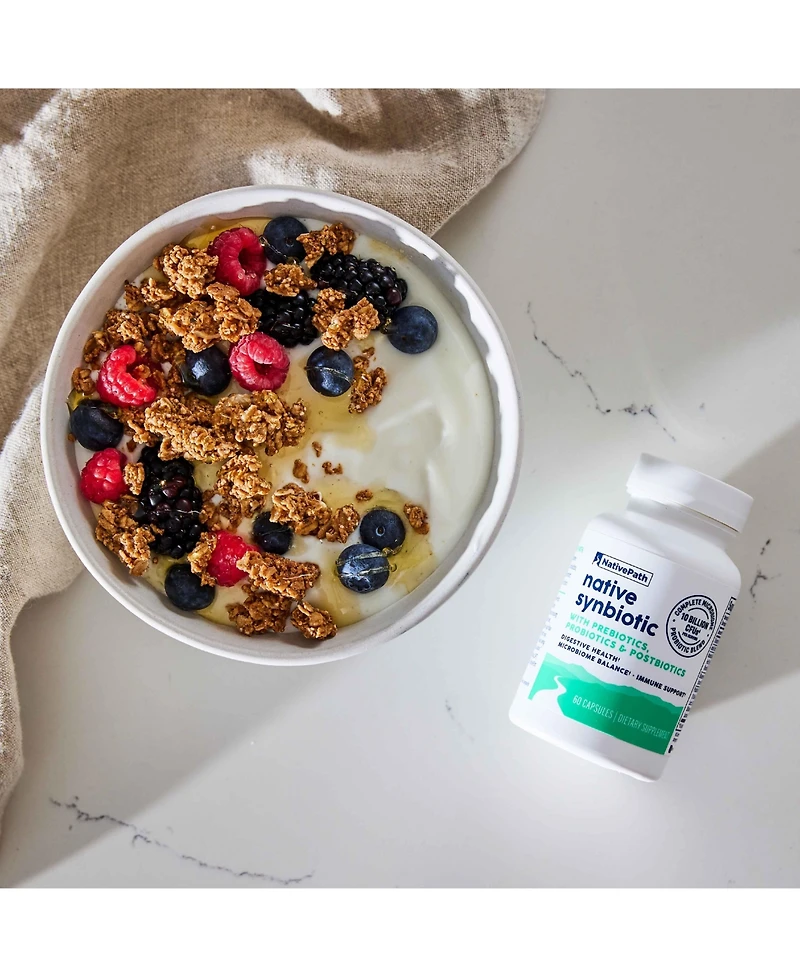 NativePath Complete Synbiotic - Pre, Pro & Postbiotic 3-in-1 for Gut Health & Digestive Support - 10 Billion Cfu, 30 Servings