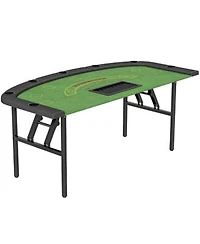 Soozier 72 Foldable Poker Table Portable 8 Player Jack Table