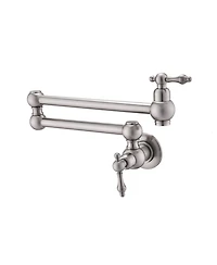Boyel Living Faucet, Retro Single Hole Two Handles Wall Mount Kitchen Faucet