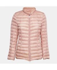 Pre-Owned Moncler Women's Pink Nylon Belted Puffer Jacket