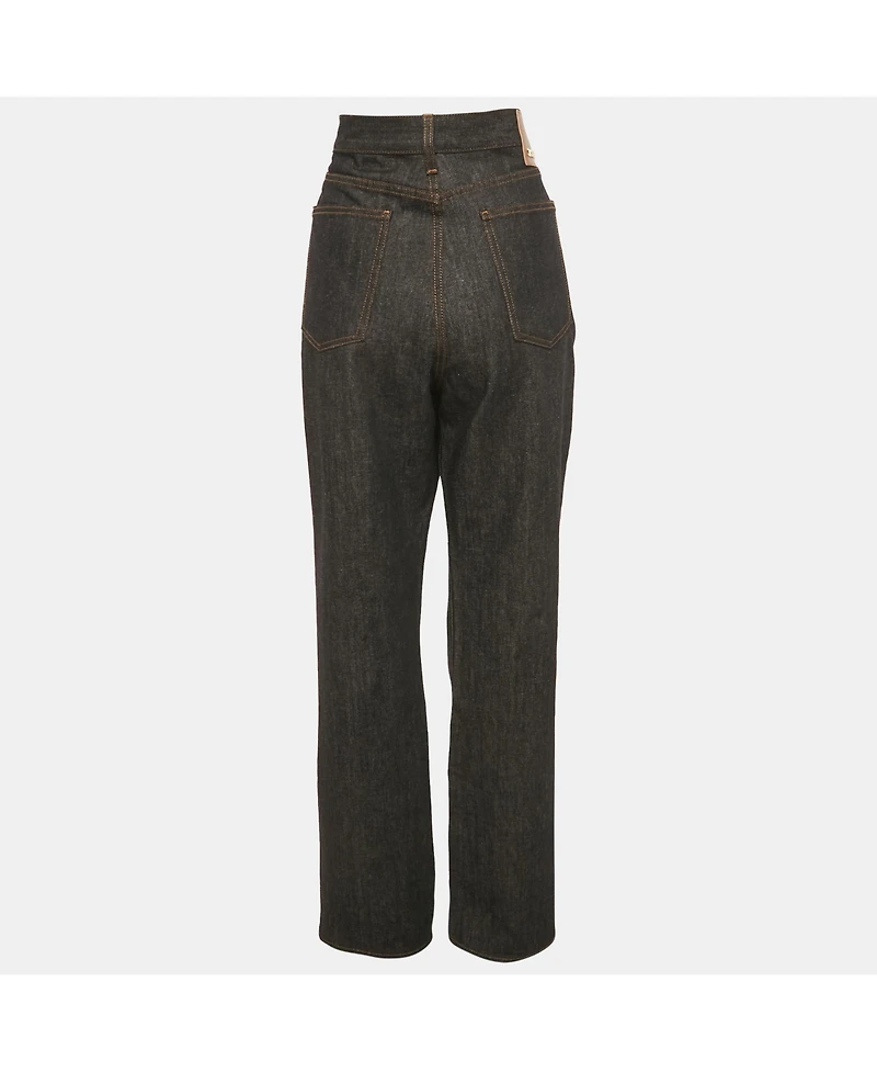 Pre-Owned Jacquemus Women's Navy Blue Denim Straight Fit La Montagne Jeans