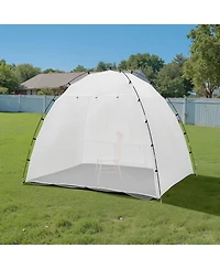 Mecale Portable Paint Booth Tent, 91.7 x 67.7 x 74.8 in, Built-in Floor, Mesh Screen, Oxford Spray Shelter