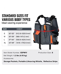 Mecale Life Vest for Watersports (Pfd), Waterproof Nylon, 80N Buoyancy, Life Jacket for Fishing Kayaking Surfing, Men and Women, Size S