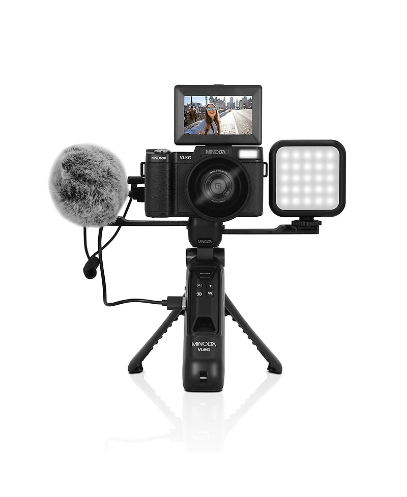 Minolta MND60V 64MP 4K60FPS Ultra Hd Auto Focus Vlogging & Content Creator's Camera Kit, Bundle with Usb 3.0 Card Reader, Cleaning Kit