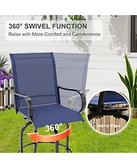 gaomon Outdoor Swivel Bar Stools Set of 4, Patio Swivel Bar Stools Chair
