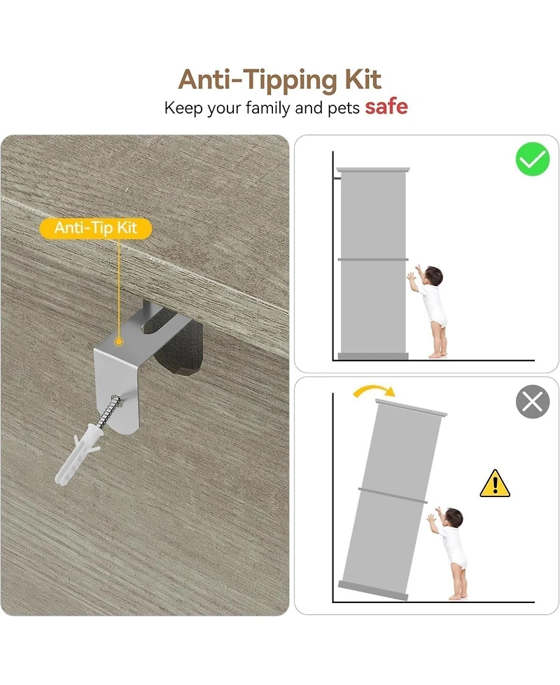 Gaomon Double Door High Storage Cabinet with Single Drawer, 600mm x 300mm x 1690mm, Stylish Mdf and Particle Board Bathroom Organizer