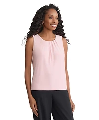 Jones New York Women's Pleat Front Crewneck Top