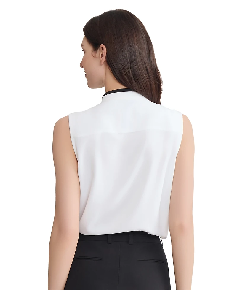 Jones New York Women's Ruffle Detail Sleeveless Top