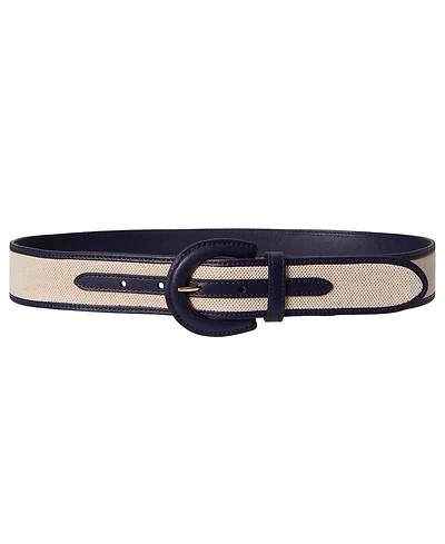 Lauren Ralph Canvas Crescent Buckle Belt