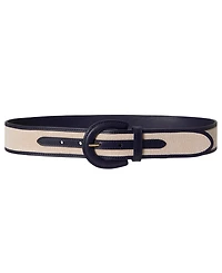 Lauren Ralph Canvas Crescent Buckle Belt