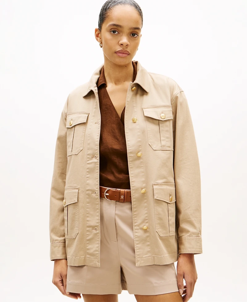 Tommy Hilfiger Women's Collared Front-Button Field Jacket