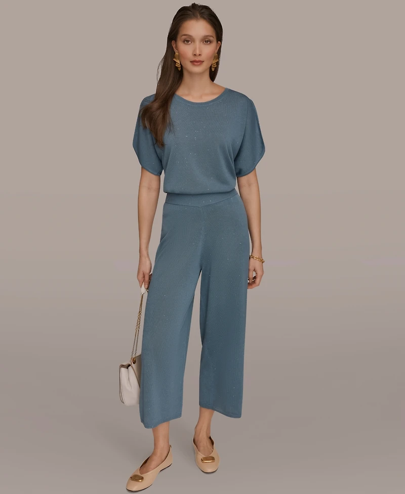 Donna Karan New York Women's Wide Leg Sequin Pull-On Pants