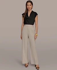 Donna Karan New York Women's Pleated Wide Leg Pants