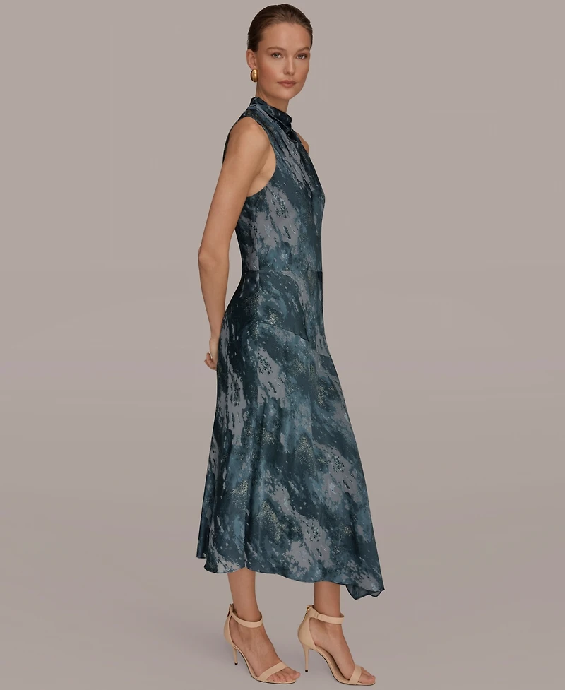 Donna Karan New York Women's Sleeveless High Neck Midi Dress