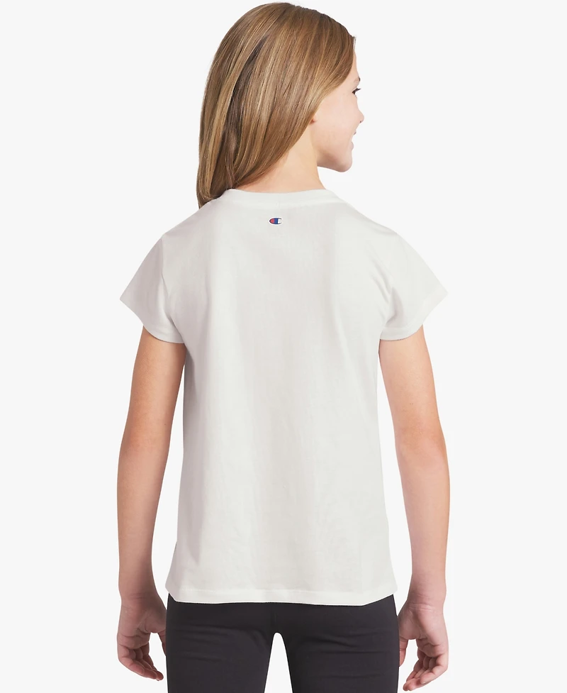 Champion Girls' 7-16 Crewneck Rainbow Logo Graphic T-Shirt