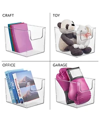 mDesign Kitchen Plastic Storage Organizer Bin with Open Front - 8 Pack - Clear