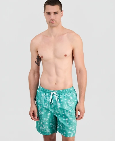Club Room Men's Sail Toile Swim Trunks, Macy's Exclusive