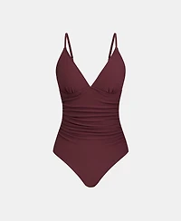 Cupshe Women's Escaping Wine Tummy Control One-Piece