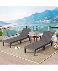 Slickblue Set of 2 Outdoor Chaise Lounge Chairs with 4-Position Back
