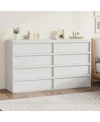 gaomon 8-Drawer Modern Double Dresser, 54" Wide Wooden Chest Organizer, Concave Handles, Living Room, Nursery, Hallway.