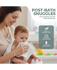 Sperric Baby Organic Washcloths, 10x10" Ultra Soft Absorbent Face Wash Cloths for Babies, Wash Cloth, Newborn Bath Towels, Holiday Gifts 6 Pack