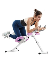 Mecale Ab Workout Machine, Foldable Core Trainer with Adjustable Resistance for Home Exercise, 330 lb Capacity