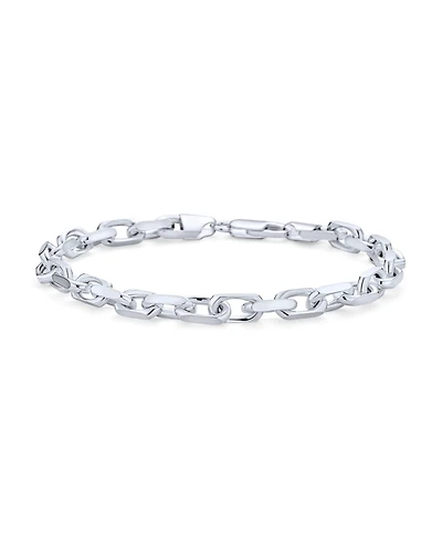 Bling Jewelry Solid Heavy .925 Sterling Silver Forzata Nautical Anchor Chain Link Bracelet Made In Italy 8.5 Inch