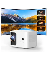 Zachvo 1080P Projector 4K Support, 5G WiFi Bluetooth, Outdoor With Full-Sealed Engine/Ppt/Zoom