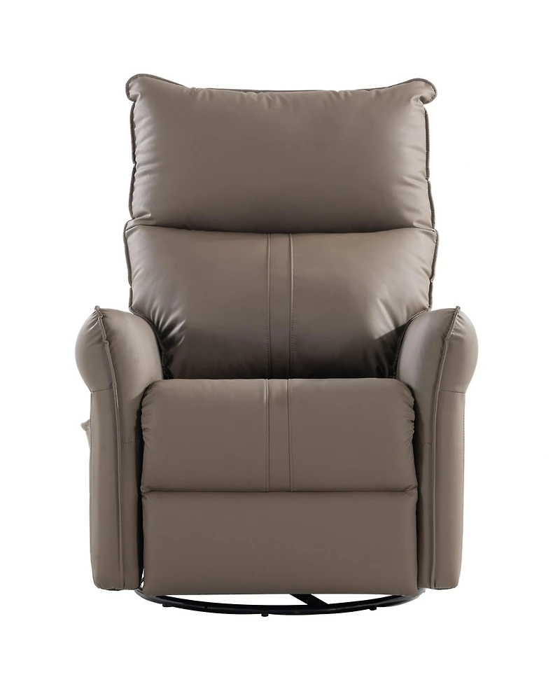 Clihome 360 Swivel Recliner Chair, Manual Rocker with Extendable Footrest & Side Pockets