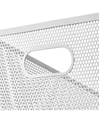 mDesign Perforated Metal Storage Bin with Handles for Pantry