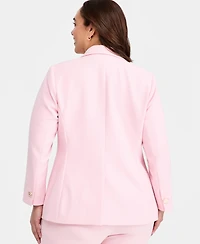 Anne Klein Plus Notched Collar One-Button Blazer