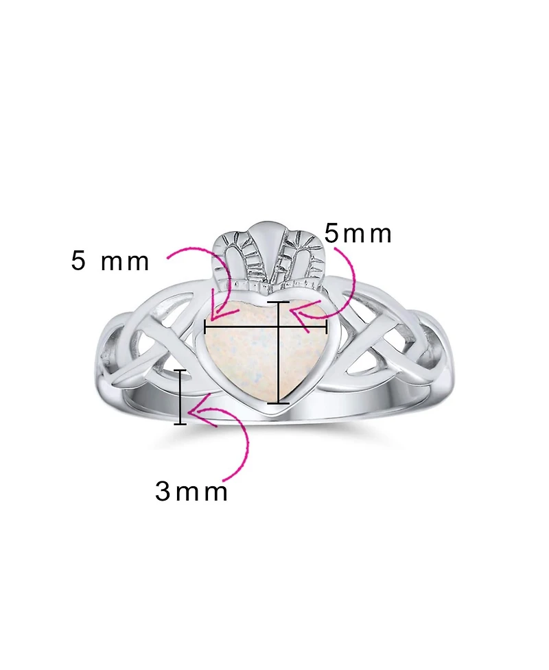 Bling Jewelry Bff Celtic Irish Friendship Promise Created Opal Claddagh Ring Sterling Silver